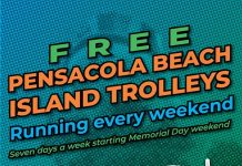 Beach Trolley service announcement flyer