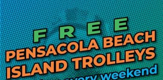 Beach Trolley service announcement flyer