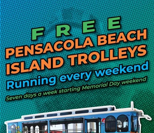 Beach Trolley service announcement flyer