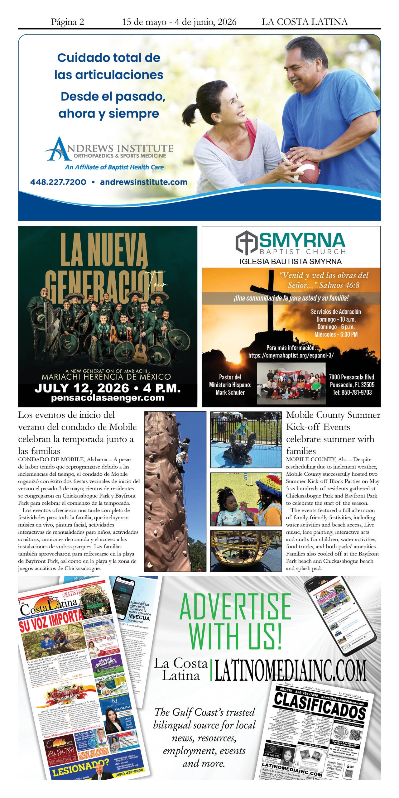 La Costa Latina May 15 - June 4 edition, Page 2