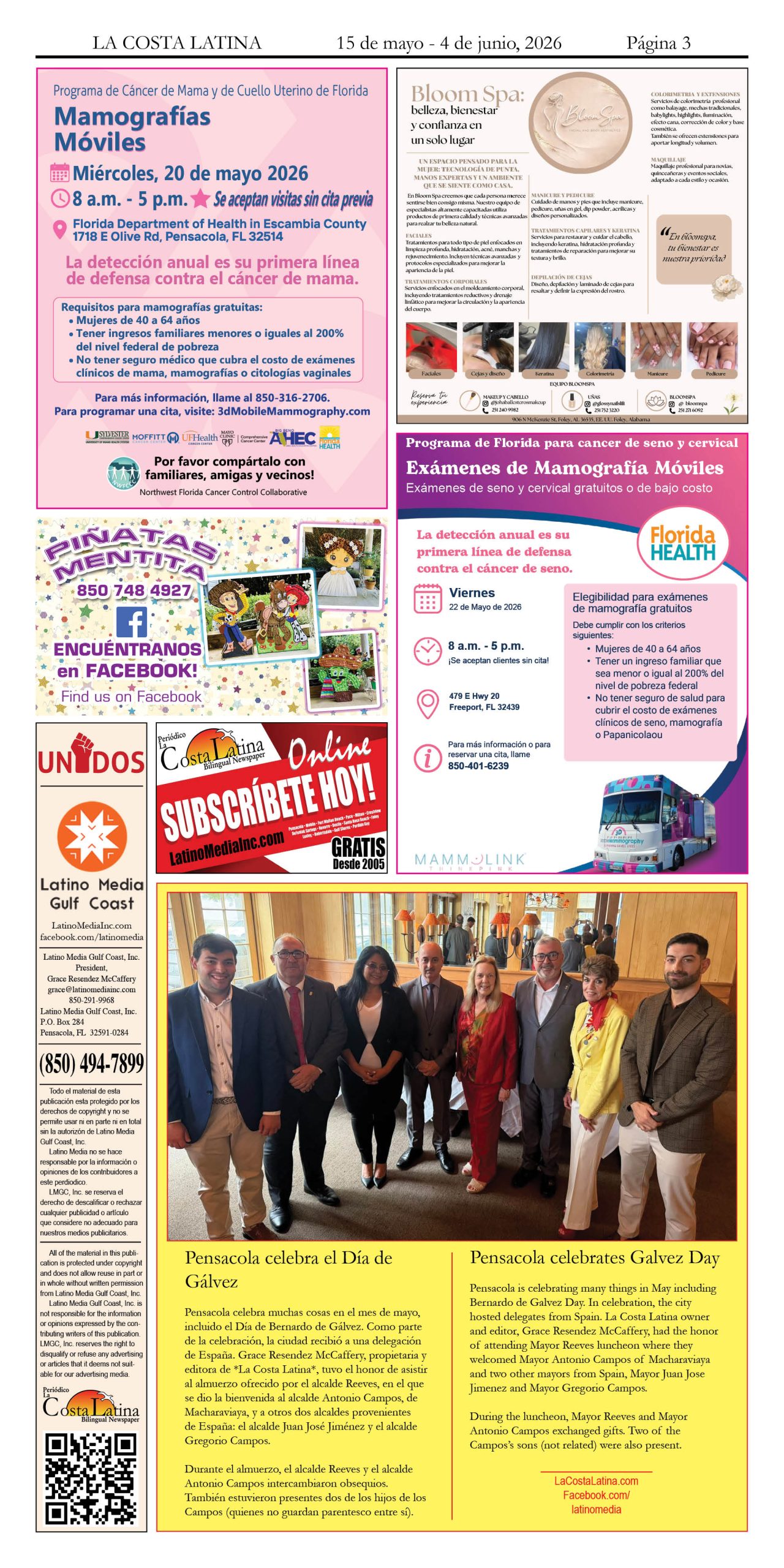 La Costa Latina May 15 - June 4 edition, Page 3