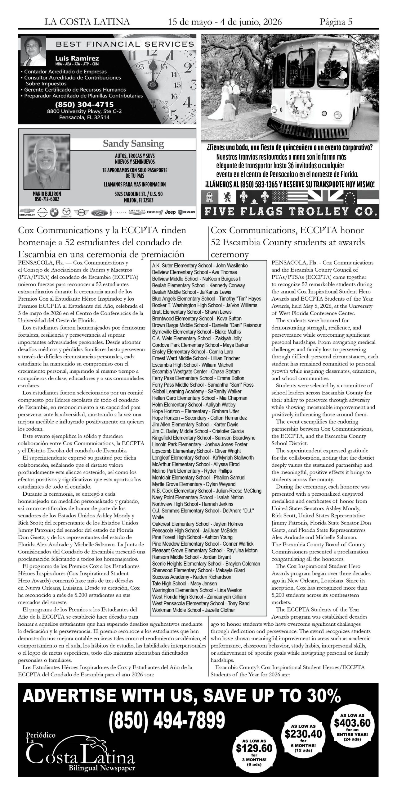 La Costa Latina May 15 - June 4 edition, Page 5