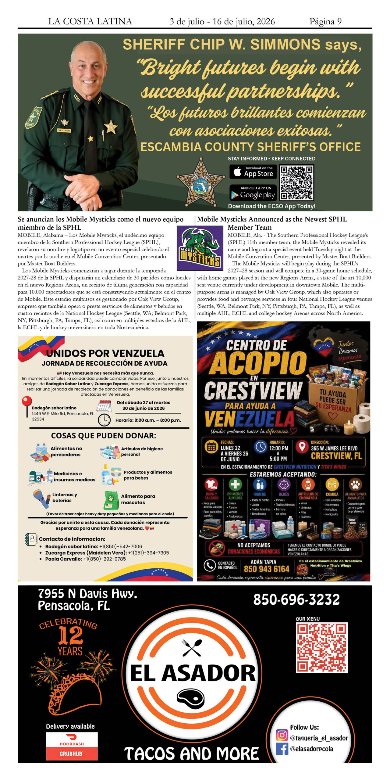 La Costa Latina July 3 - July 16, 2026 edition, Page 9