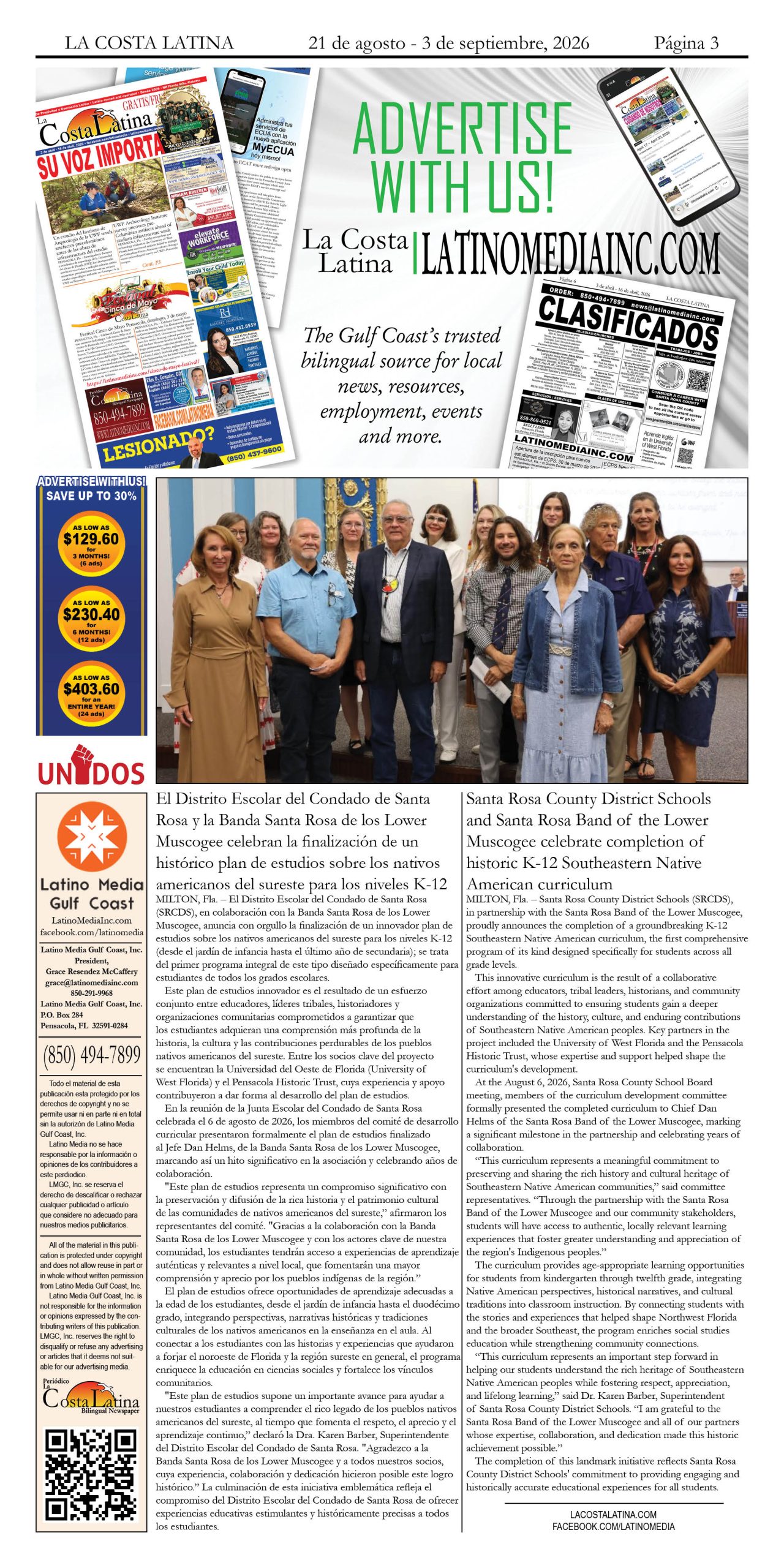 La Costa Latina, August 21 - September 3, 2026, Page 3