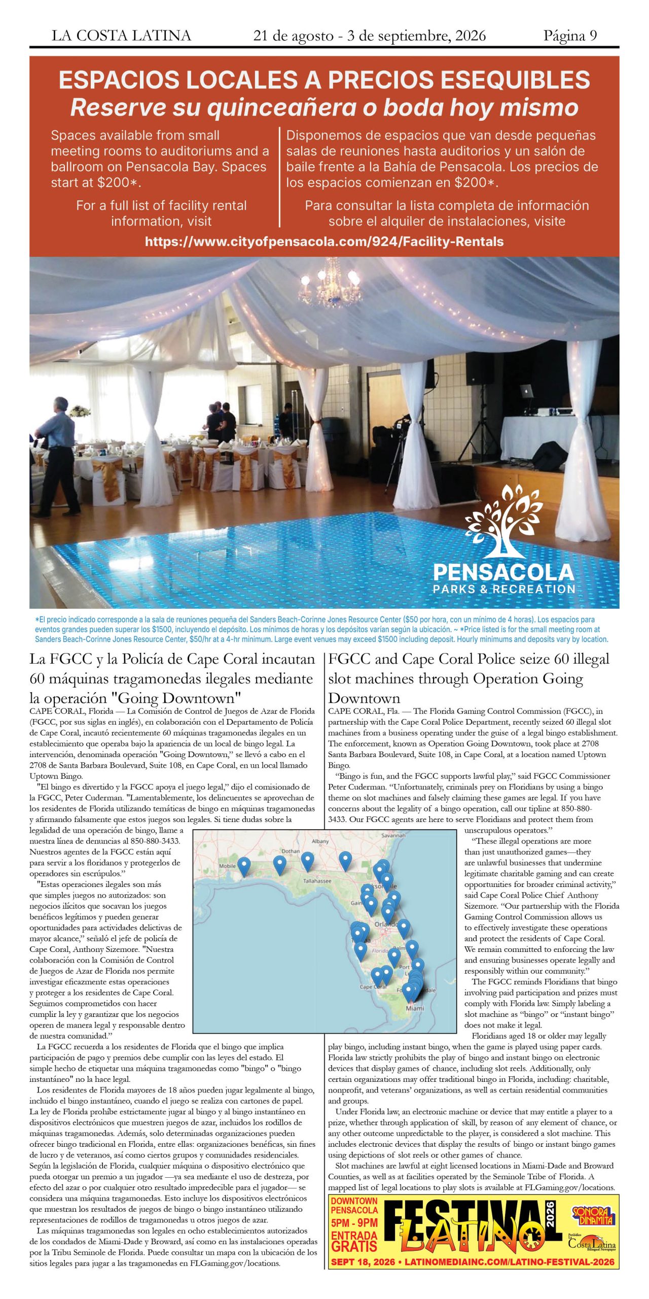 La Costa Latina, August 21 - September 3, 2026, Page 9