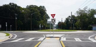 Round about installed at Spencer Field Road in Pace
