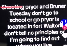 El sheriff y la escuela buscan información sobre una amenaza en redes sociales ~ Sheriff and school seek information about social media threat Screenshot of TikTok post