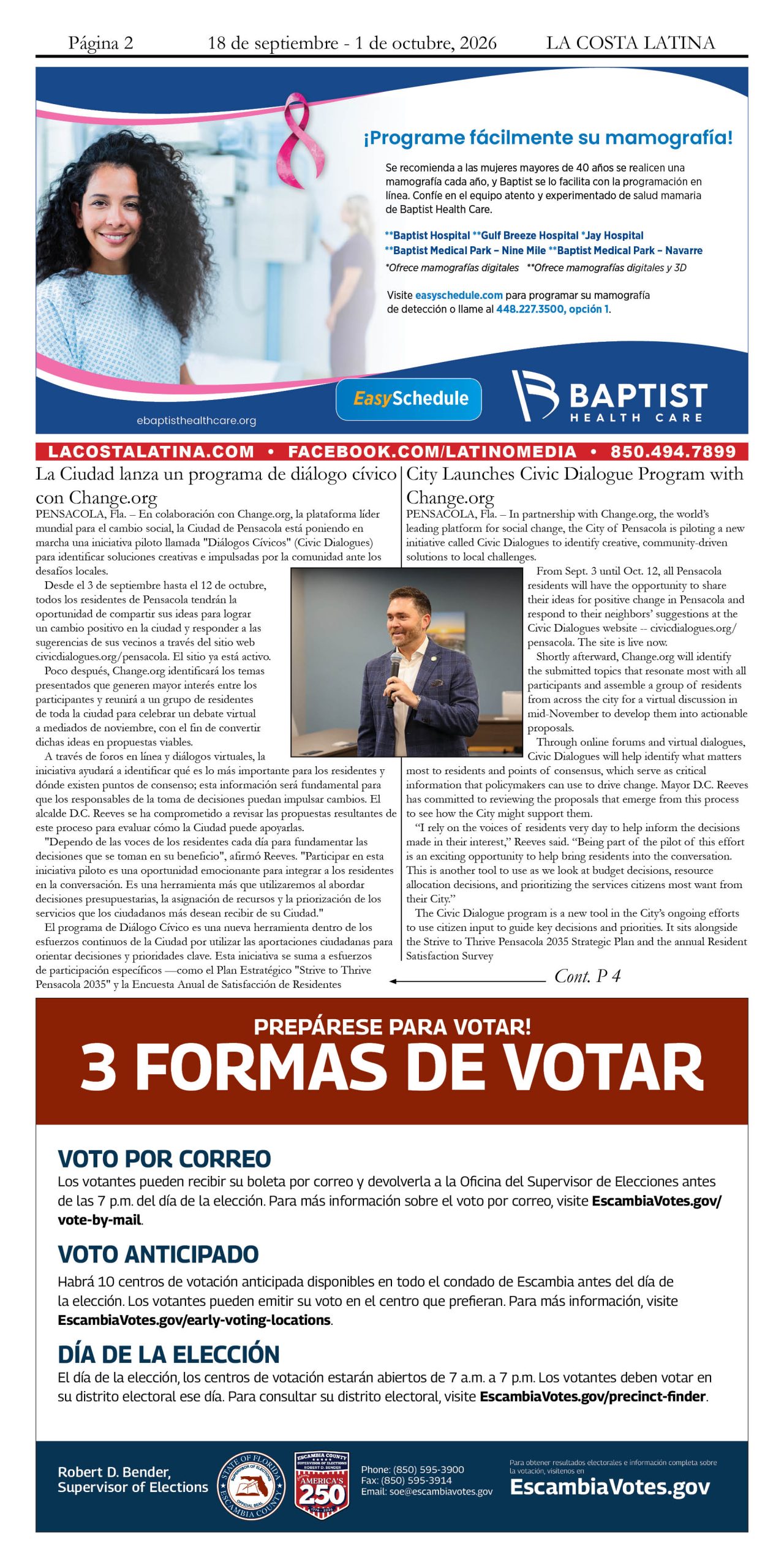 La Costa Latina, September 18 - October 1 edition, Page 2
