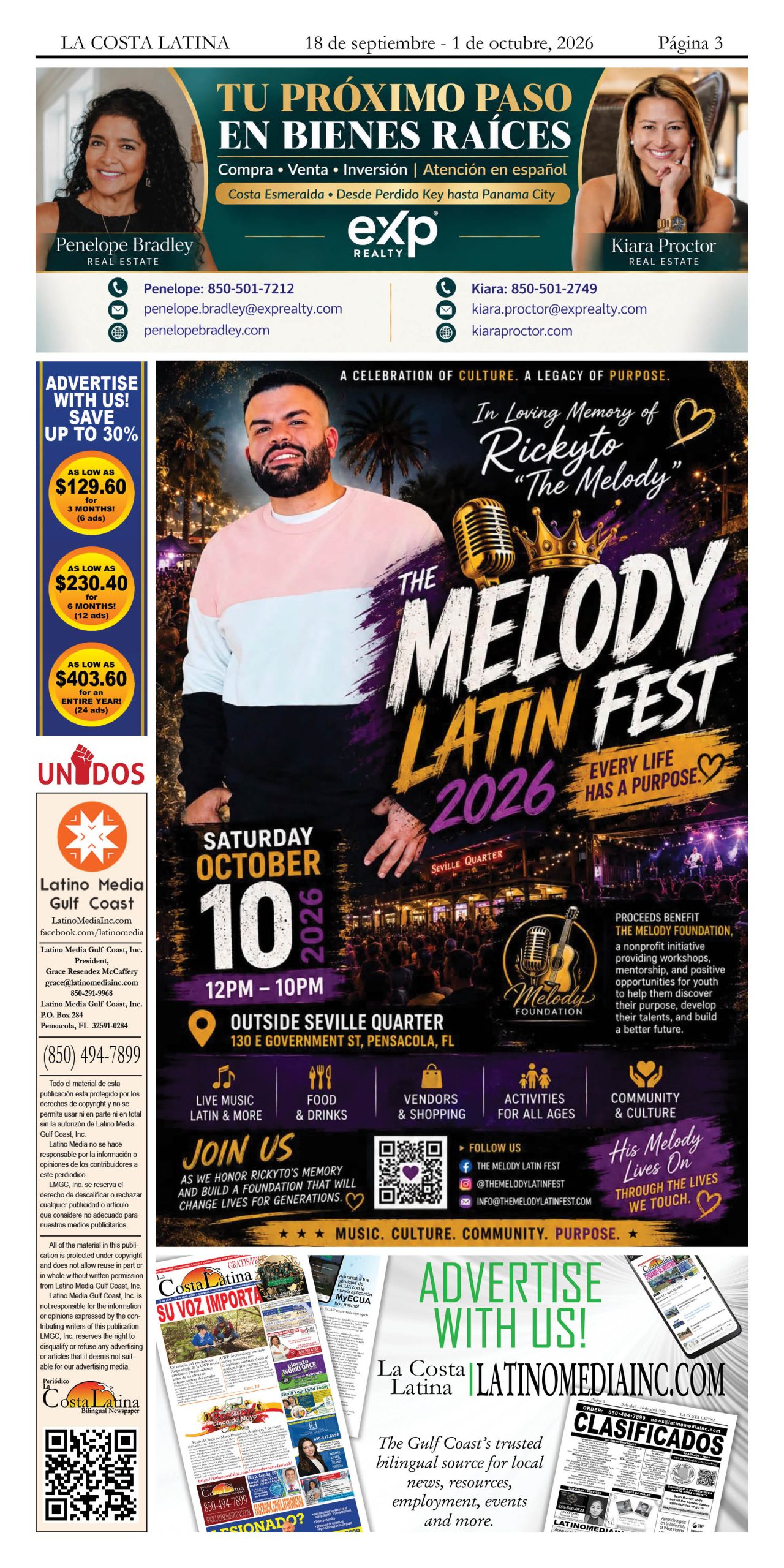 La Costa Latina, September 18 - October 1 edition, Page 3