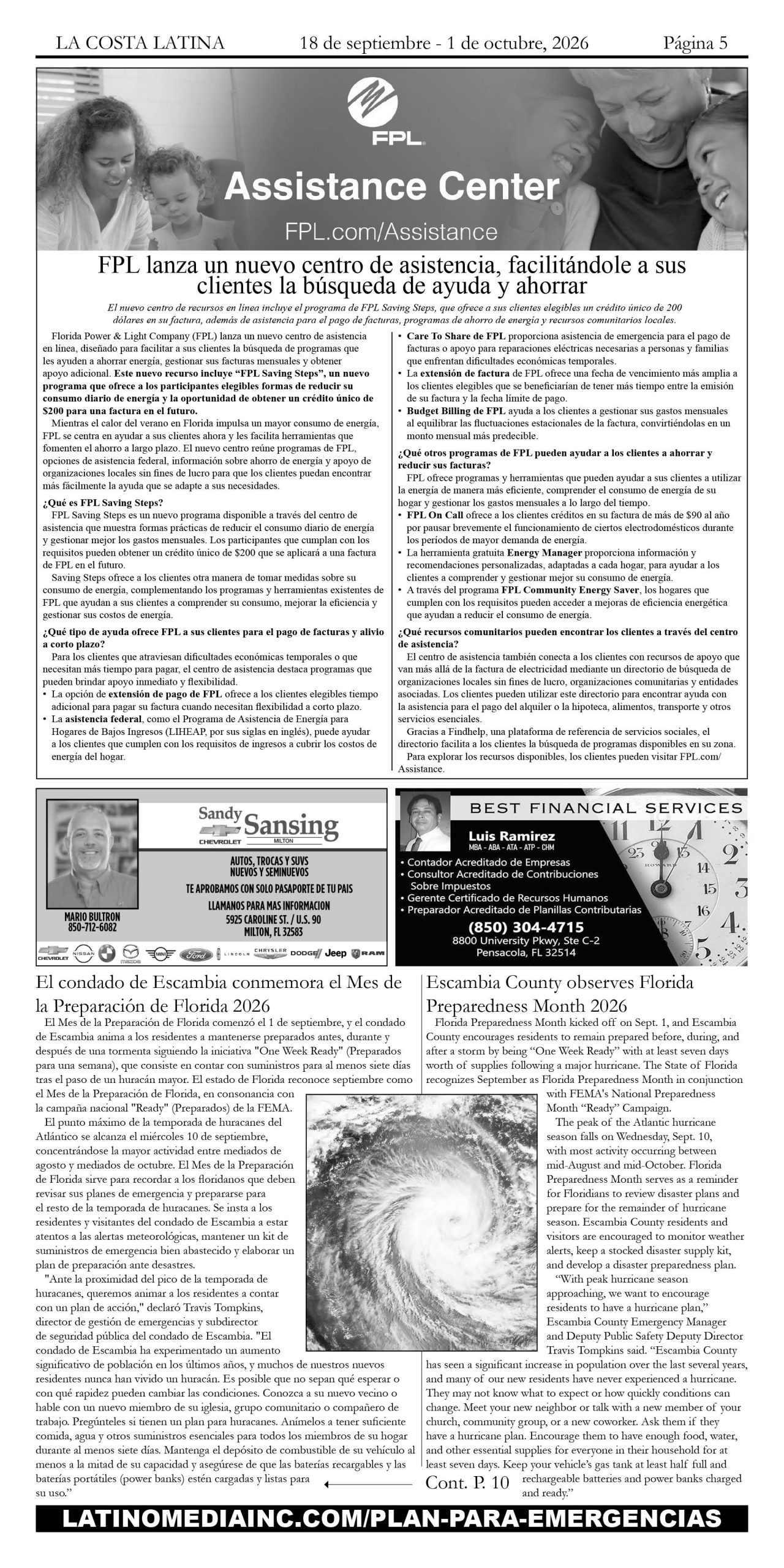 La Costa Latina, September 18 - October 1 edition, Page 5