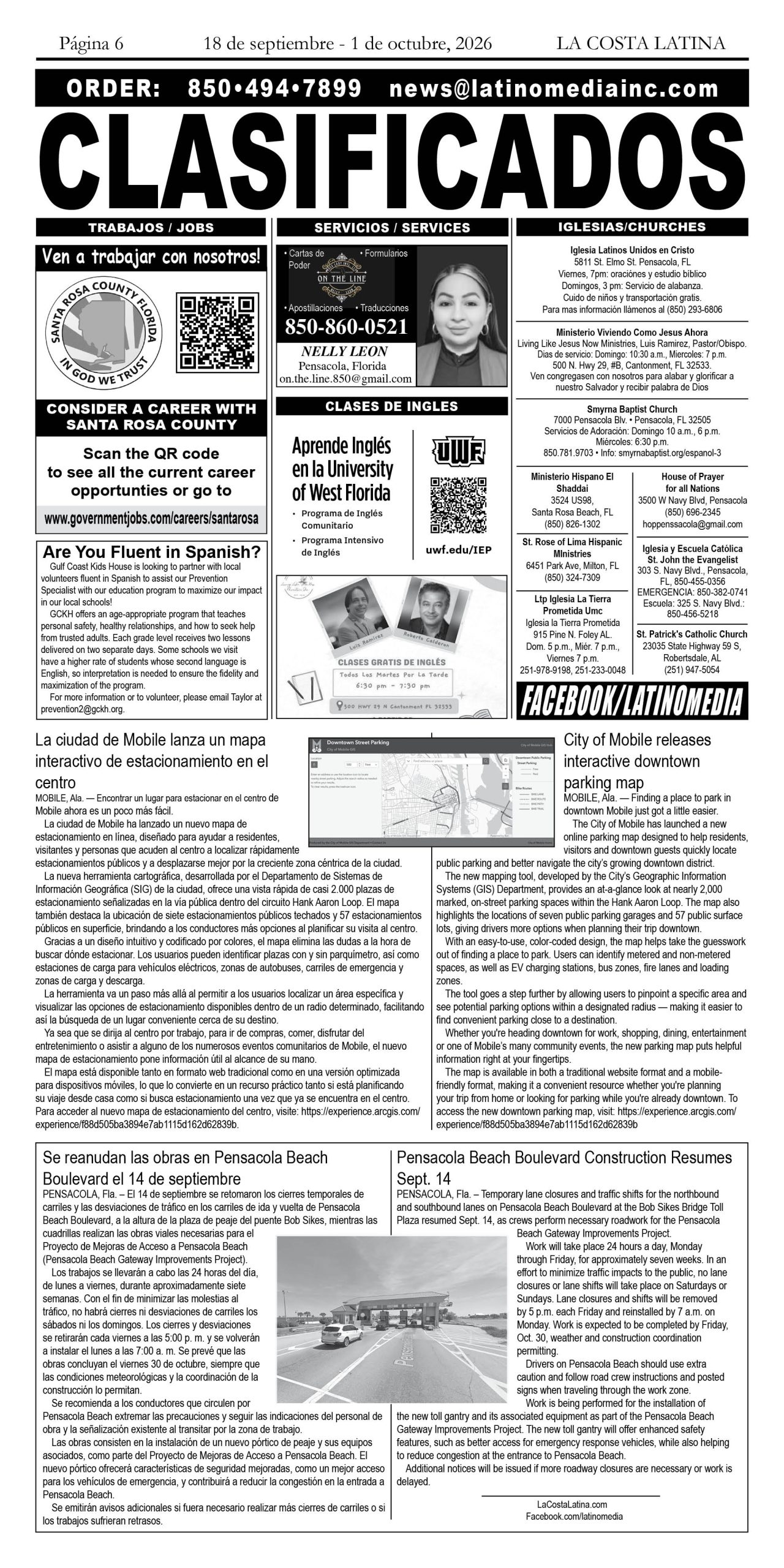 La Costa Latina, September 18 - October 1 edition, Page 6