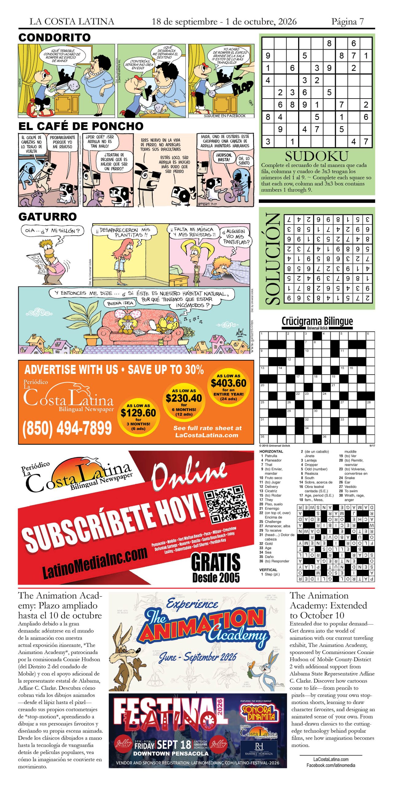 La Costa Latina, September 18 - October 1 edition, Page 7