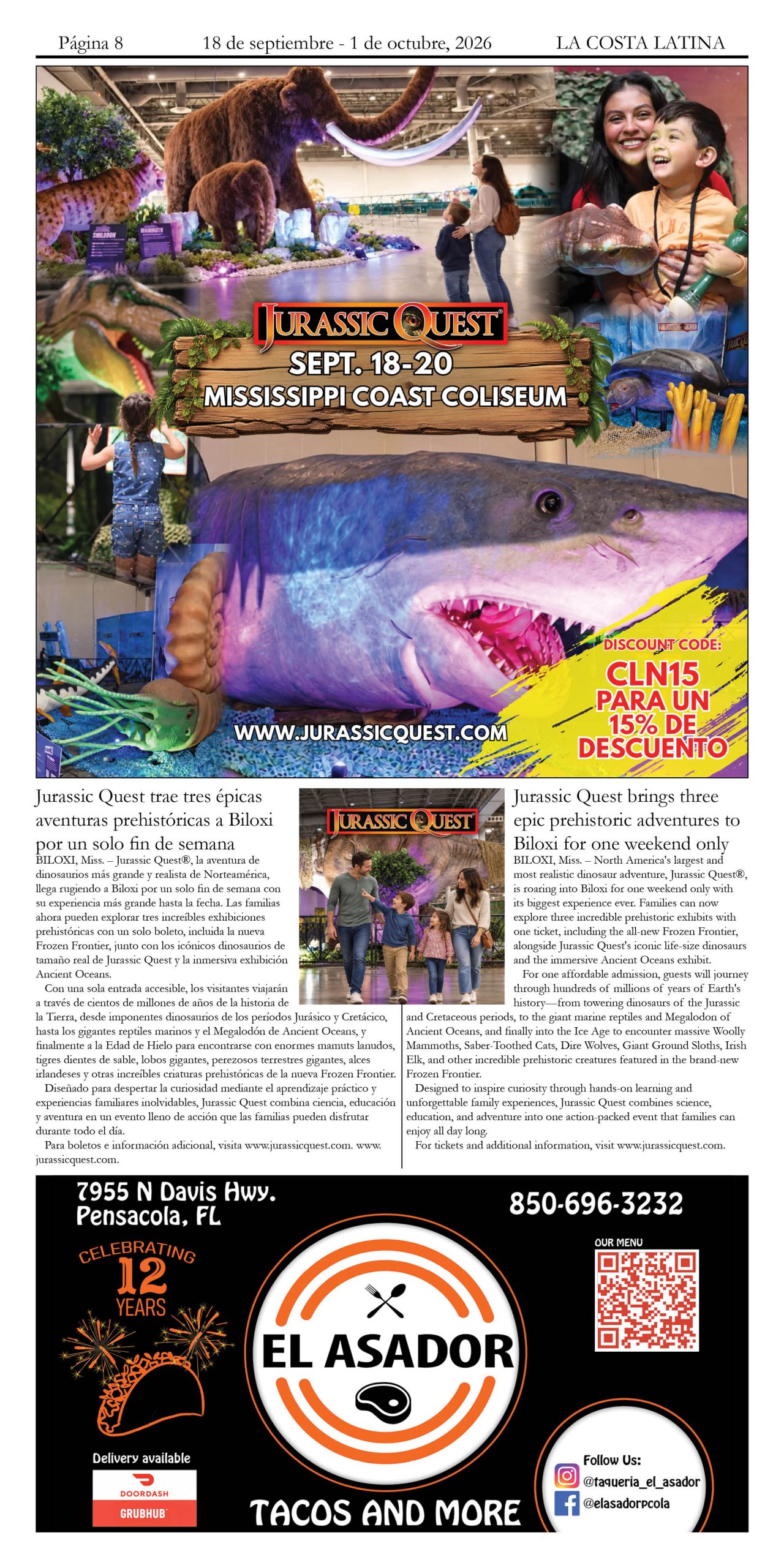 La Costa Latina, September 18 - October 1 edition, Page 8