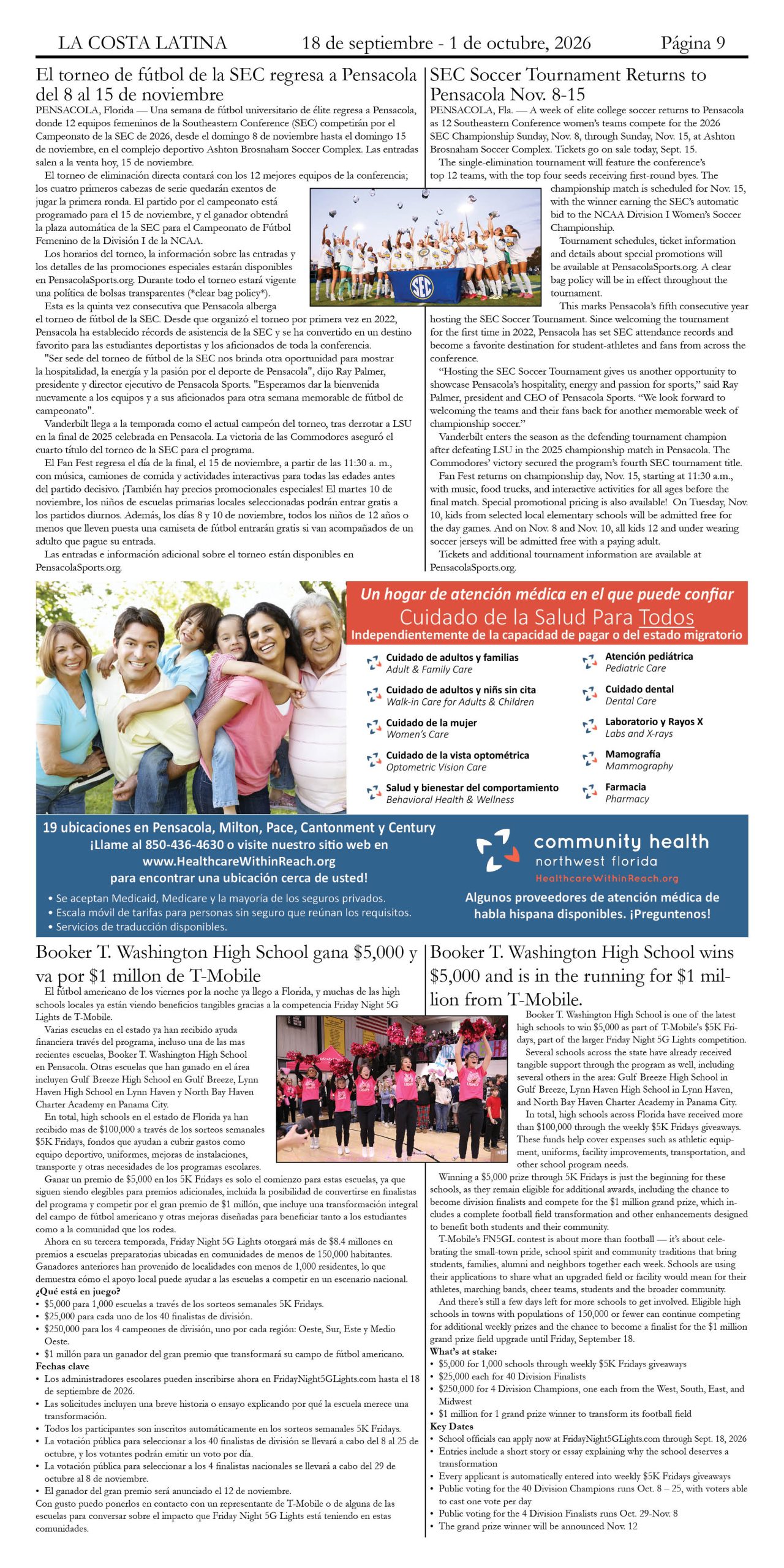 La Costa Latina, September 18 - October 1 edition, Page 9