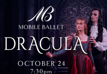 Mobile Ballet inaugura su temporada 2026-2027 con “Drácula” y la recepción previa “Bite Before the Ballet” ~ Dracula Opens Mobile Ballet’s 2026-2027 Season, with Bite Before the Ballet pre-show reception Dracula Ballet flyer