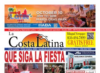 La Costa Latina, October 2 - October 15 edition, Page 1