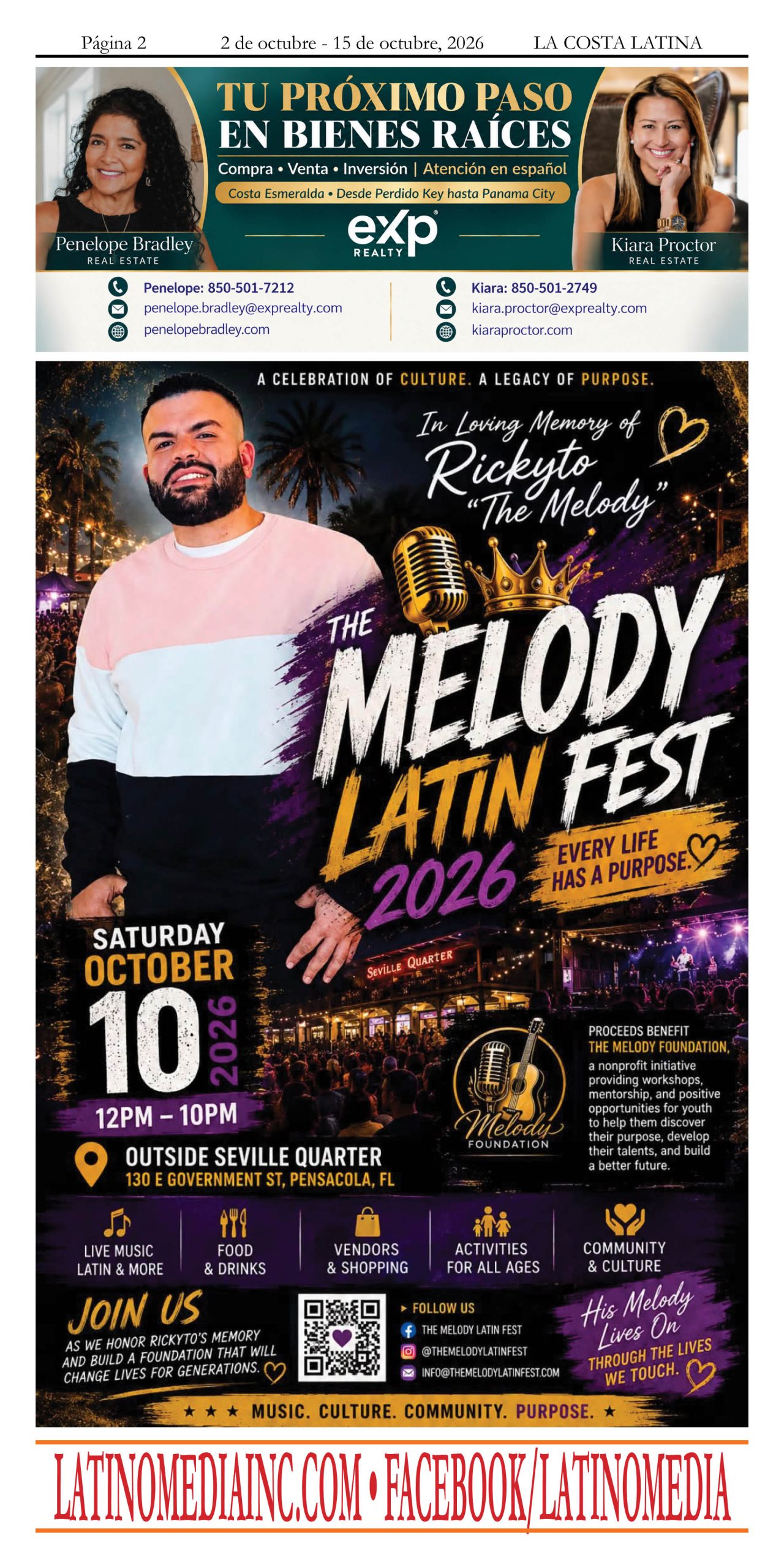La Costa Latina, October 2 - October 15 edition, Page 2