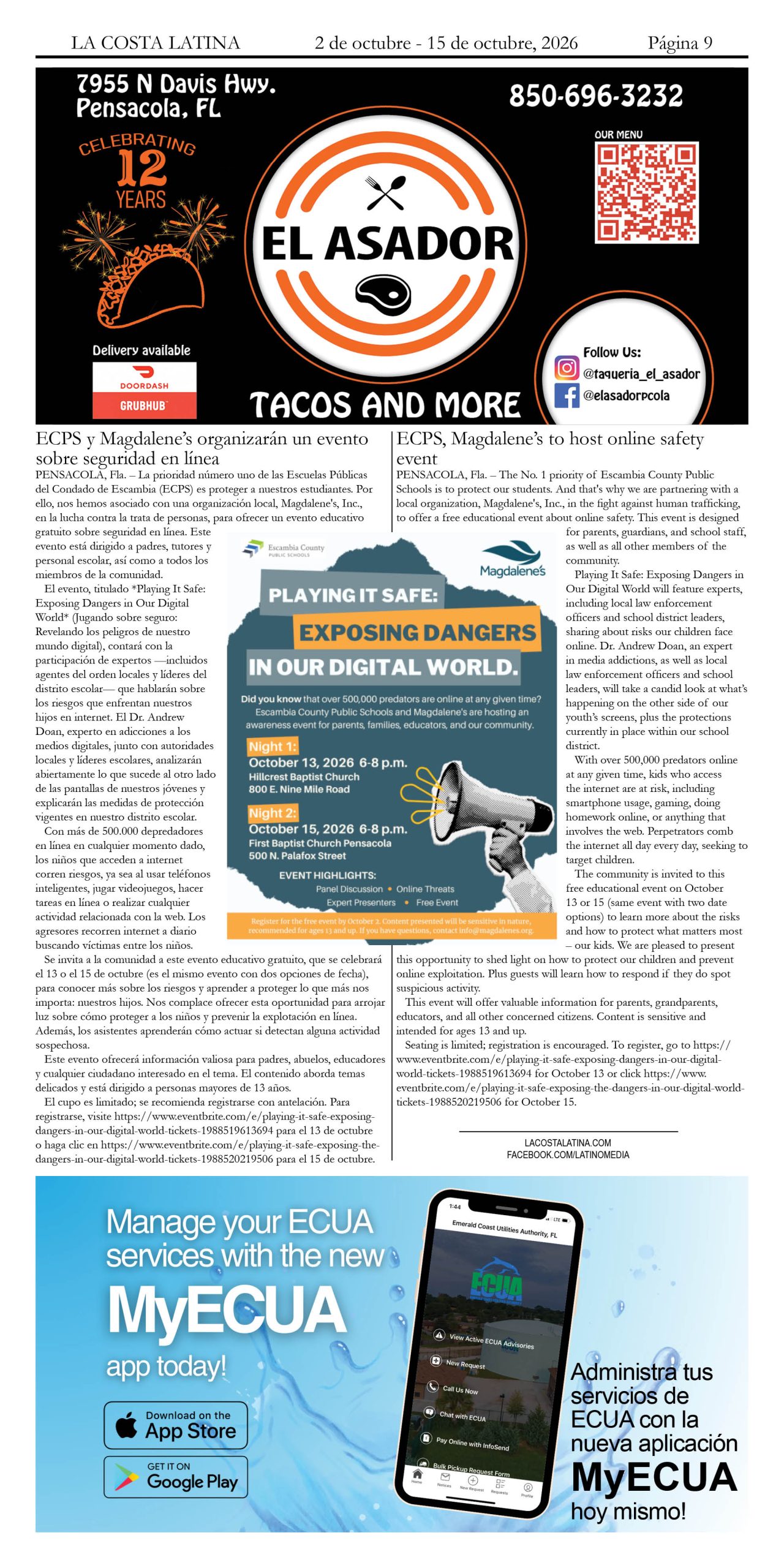 La Costa Latina, October 2 - October 15 edition, Page 9