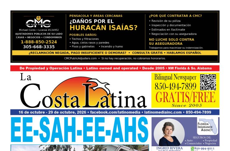 La Costa Latina, October 16 - October 29 edition, Page 1
