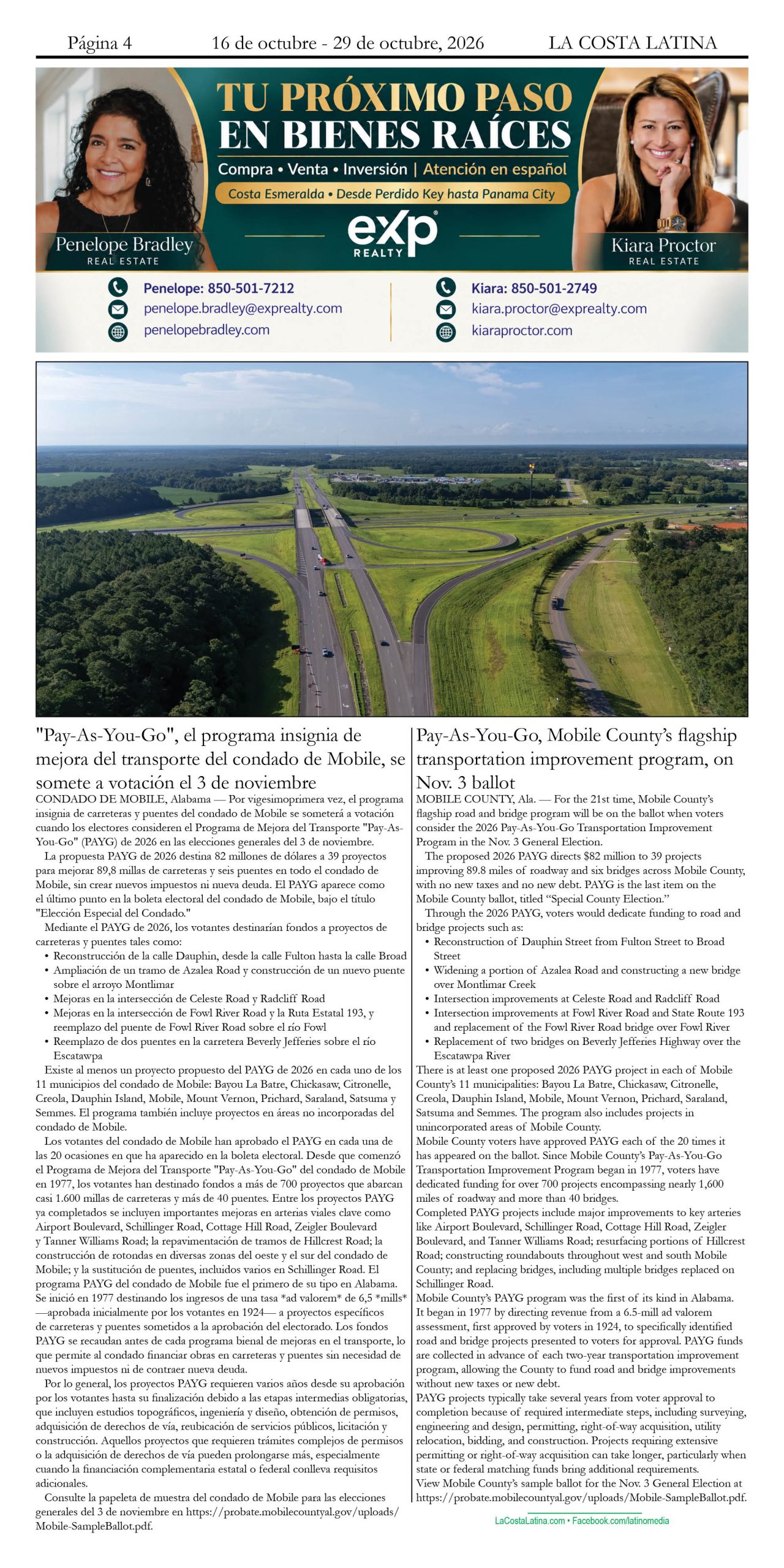 La Costa Latina, October 16 - October 29 edition, Page 4