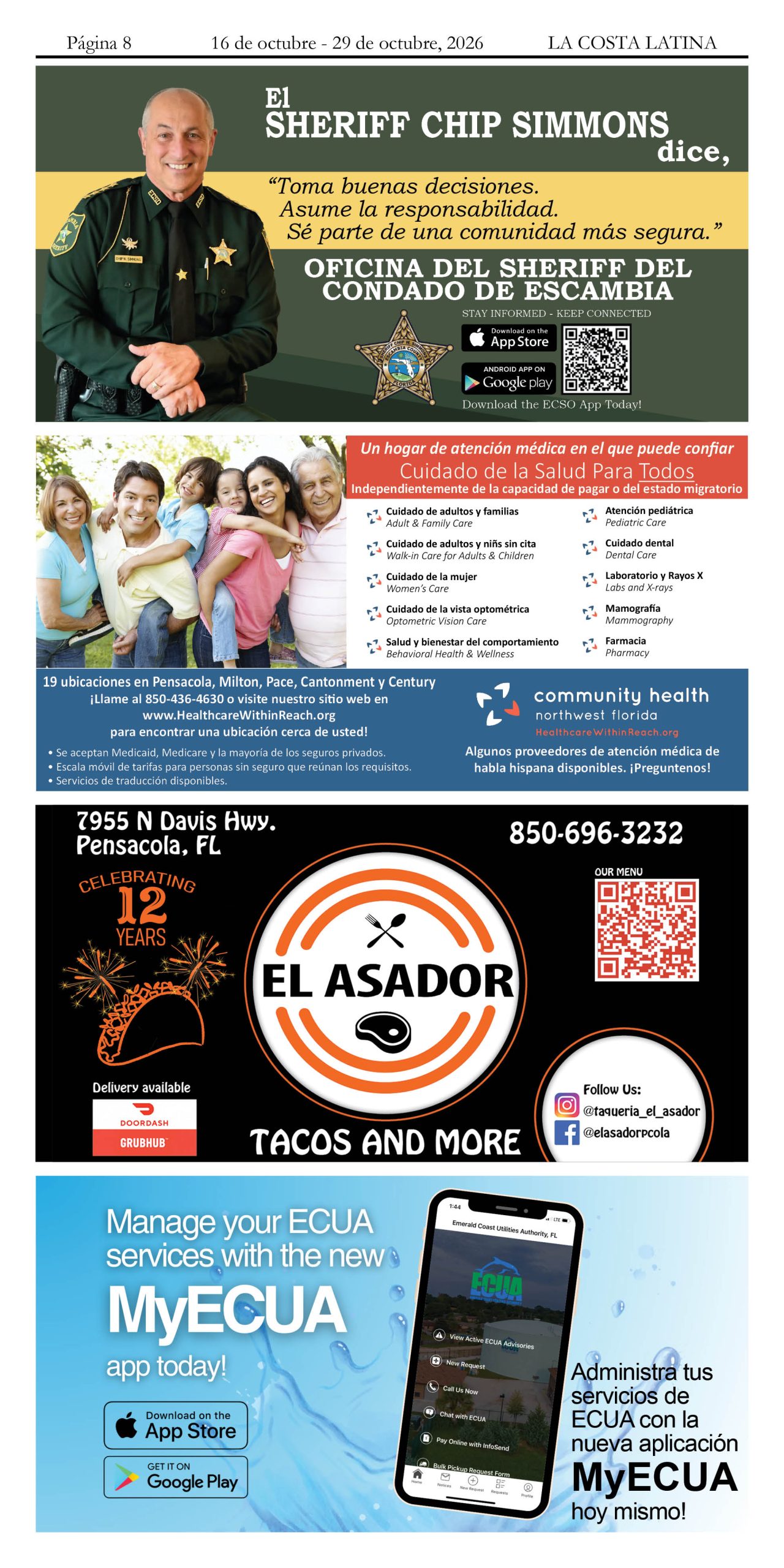 La Costa Latina, October 16 - October 29 edition, Page 8