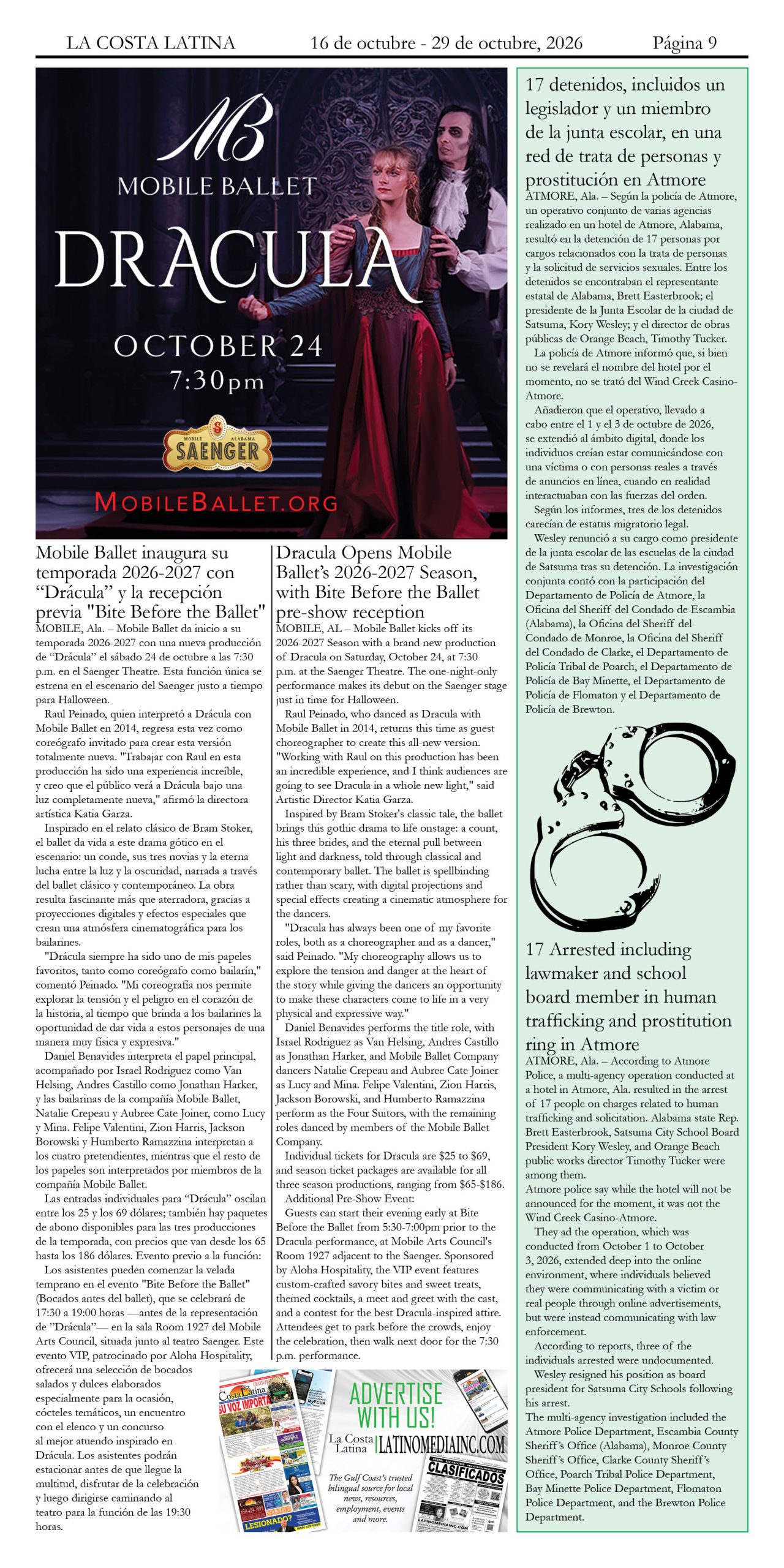 La Costa Latina, October 16 - October 29 edition, Page 9